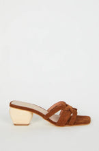 Load image into Gallery viewer, Suede Mid Heel Cut Out Slide
