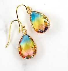 Faceted Crystal Drop Earring