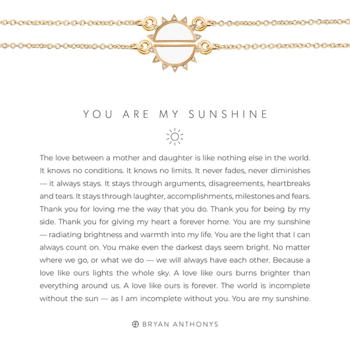 You Are My Sunshine Necklace - GOLD/WHT