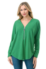 Load image into Gallery viewer, L/S Batwing Zipper Top
