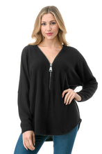Load image into Gallery viewer, L/S Batwing Zipper Top
