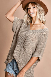 One Pocket Slouchy Sweater