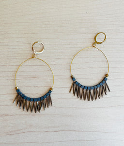 Large Hoops With Spike Beads