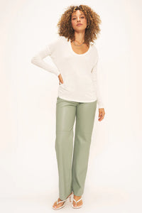 Charlotte Scoop Neck Ribbed Long Sleeve