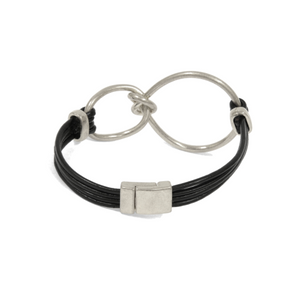 Knotted Ring Leather Bracelet