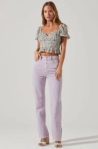 Leigh Pleated Floral Top