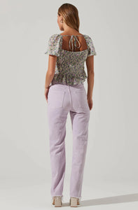 Leigh Pleated Floral Top