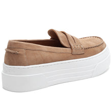 Load image into Gallery viewer, Suede Penny Moc Slip On Wedge
