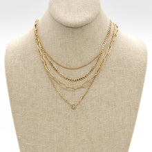 Load image into Gallery viewer, 4 Row Layered Mixed Chain Necklace
