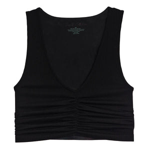 Ribbed Rouched Crop Top