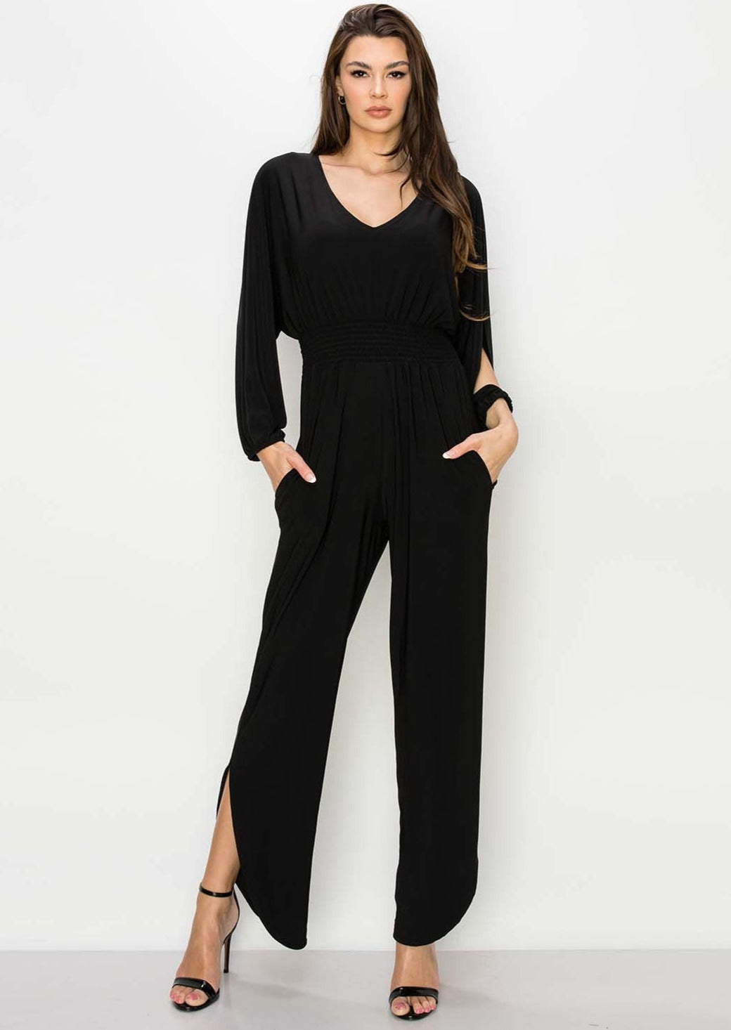 Rouched Waist Tulip Hem J-Suit